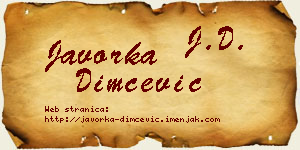 Javorka Dimčević vizit kartica